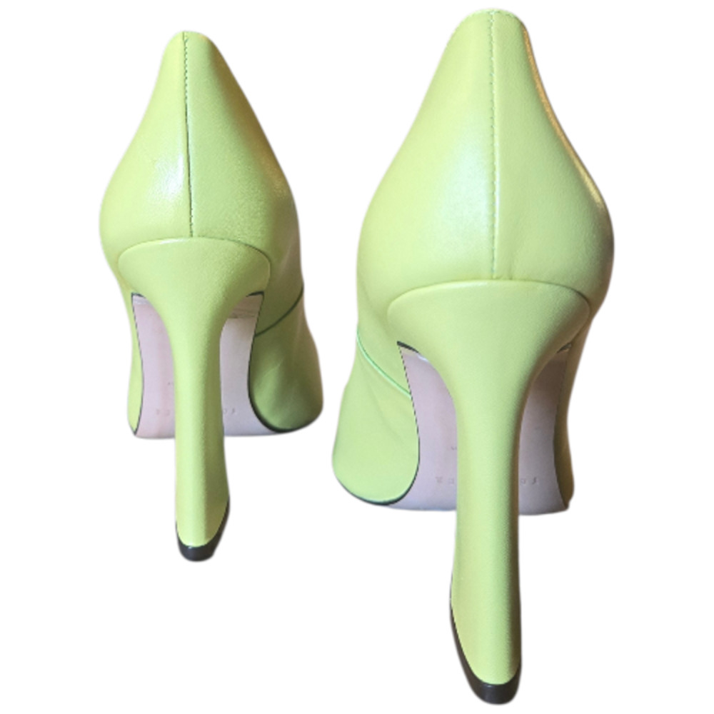 Ted Baker London Teyma Green Leather Court Pump Block Heel 37 - Picture 5 of 8